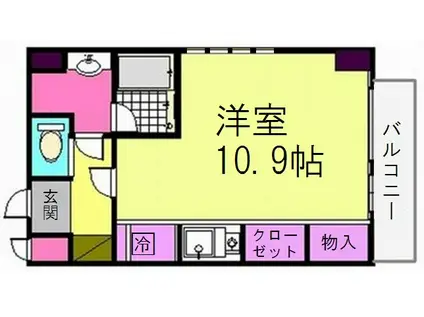 K-16(ワンルーム/6階)の間取り写真