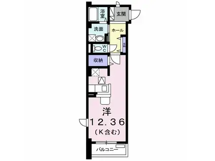 プラネットB(1K/2階)の間取り写真