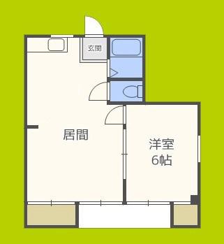サンモール木川(1LDK/2階)の間取り写真