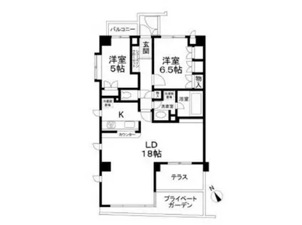マートルコート代々木公園(2LDK/1階)の間取り写真