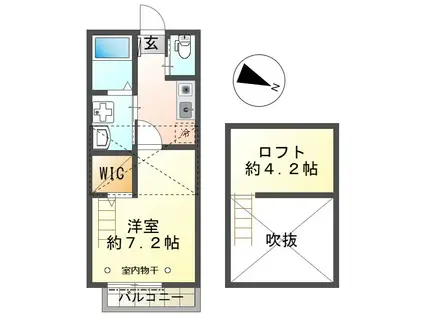 スカイハイツみなみ野(1K/2階)の間取り写真
