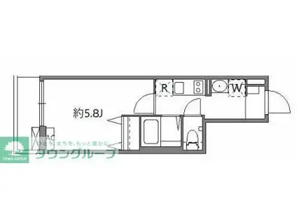ラグゼフラット東六郷(1K/2階)の間取り写真