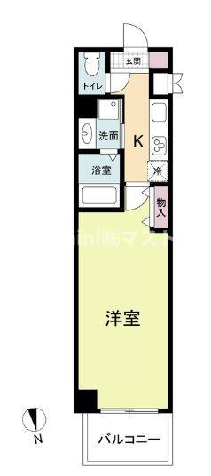 アーバンフラッツ心斎橋 (1K/3階)の間取り写真