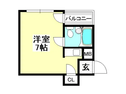 ハイツトレイン(ワンルーム/4階)の間取り写真
