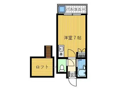 クイーン・パレス橋口町(ワンルーム/3階)の間取り写真