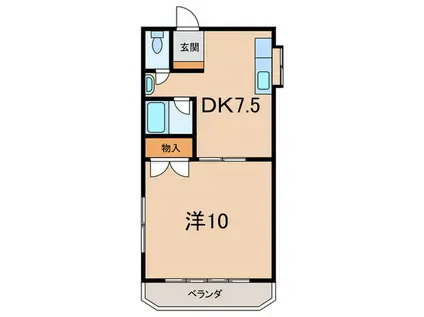 グレイスハイツ本山(1DK/2階)の間取り写真