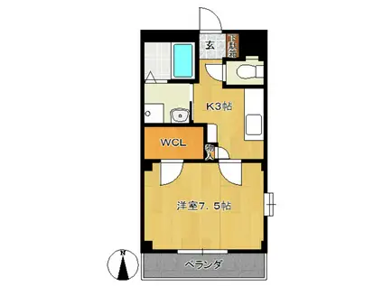 メゾン・イズミ(1K/3階)の間取り写真