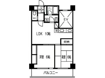 ジェントレム清和(2LDK/4階)の間取り写真