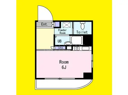 ベアーズ湘南(ワンルーム/3階)の間取り写真