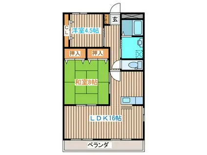 シティハイツ拾壱番館(2LDK/3階)の間取り写真