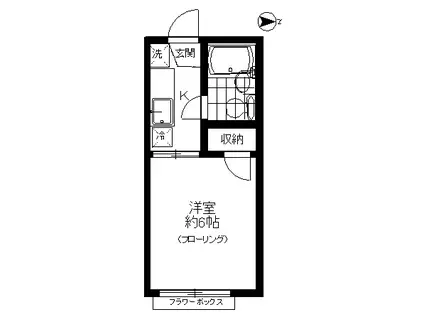 パラシオン (1K/1階)の間取り写真