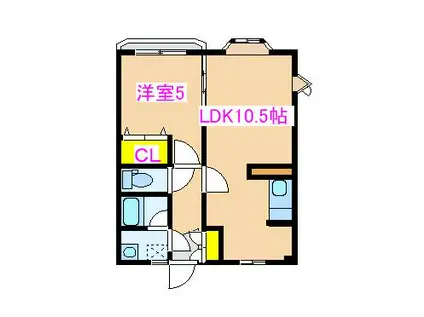 シャイニング町田 A棟(1LDK/2階)の間取り写真