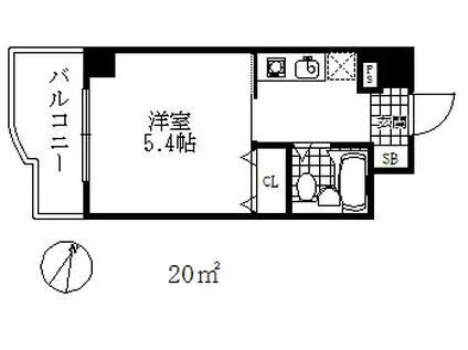 ソレイユ・ド元町(1K/4階)の間取り写真