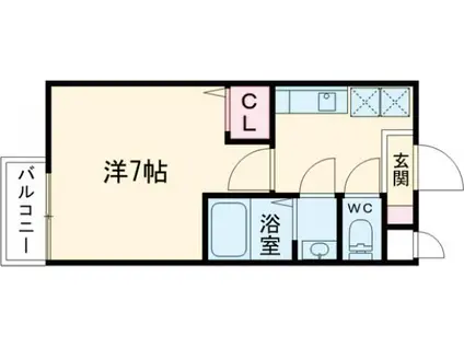 AILE岡場III(1K/1階)の間取り写真