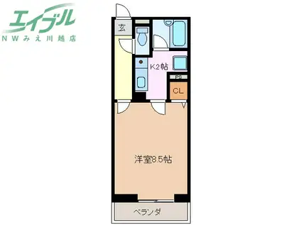 VERDE(1K/1階)の間取り写真