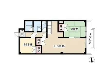 ラフォーレ中村(2LDK/3階)の間取り写真