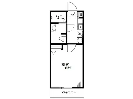 レポス荻窪(1K/2階)の間取り写真