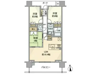 クラッシィハウス浦和常盤(3LDK/15階)の間取り写真
