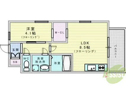 レジディア新大阪(1LDK/10階)の間取り写真