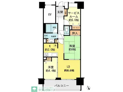 レーベンハイム葛西グランアベニュー(2SLDK/9階)の間取り写真