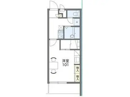 レオパレス麦の穂(1K/1階)の間取り写真