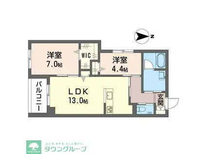 ウィズプラス等々力(2LDK/2階)の間取り写真