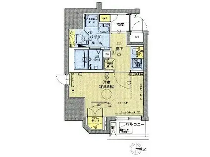 ベルグレードOM(1K/2階)の間取り写真