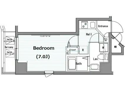 ガラ・シティ五反田(1K/11階)の間取り写真
