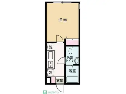 アザーレ・クオン読売ランド前 壱番館(1K/1階)の間取り写真