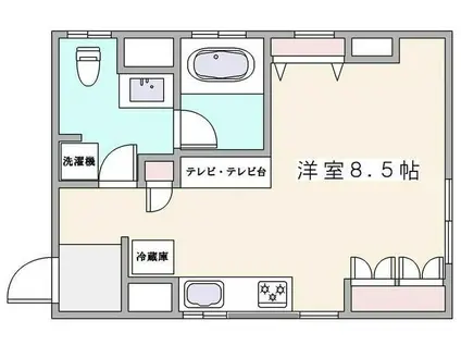 SKハイツ(ワンルーム/1階)の間取り写真