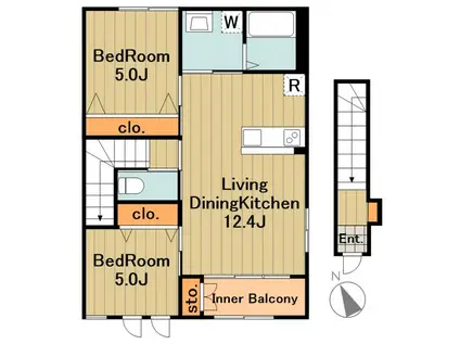 ジュアン(2LDK/2階)の間取り写真
