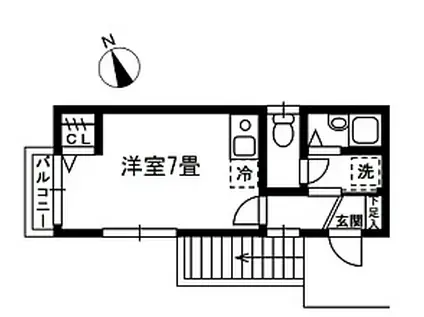 ハイムタカガイ(ワンルーム/2階)の間取り写真