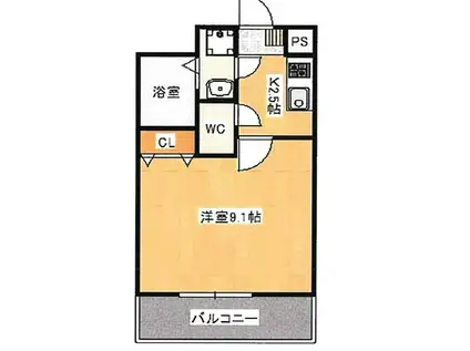 VENT VERT(1K/4階)の間取り写真