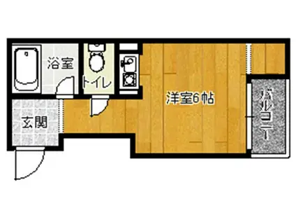 COCO HOUSE桐(ワンルーム/2階)の間取り写真