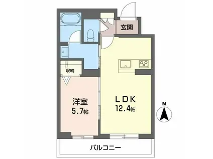 ティターニア(1LDK/2階)の間取り写真