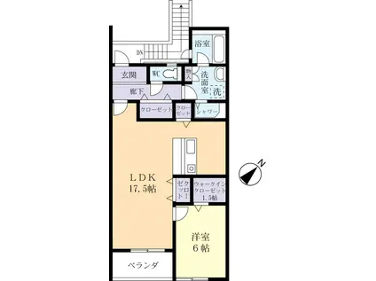 APARTMENT WITH DOGRUN I(1LDK/2階)の間取り写真
