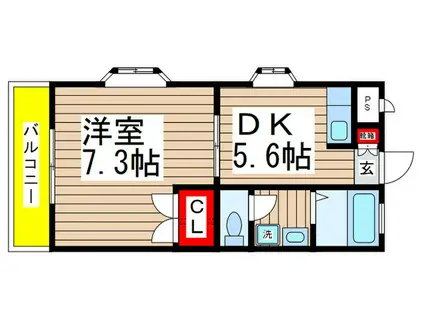 ラパークガーデン(1DK/1階)の間取り写真