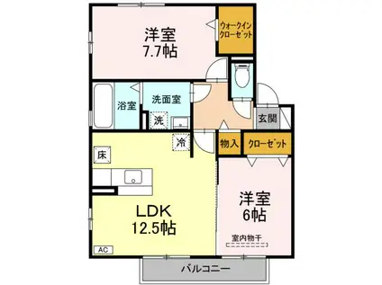リビングタウン阿倉川 I(2LDK/2階)の間取り写真