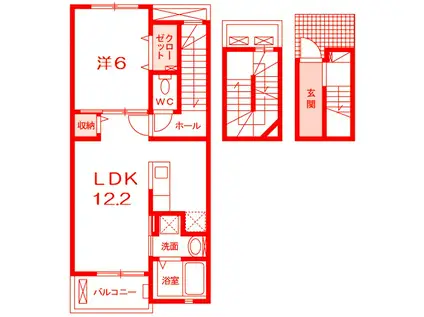 セイヴァリー ルーム(1LDK/3階)の間取り写真