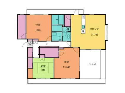 桂マンション(3LDK/2階)の間取り写真