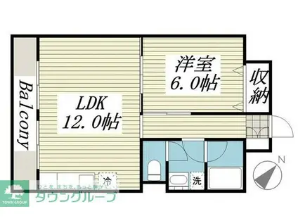 山口マンション(1LDK/1階)の間取り写真