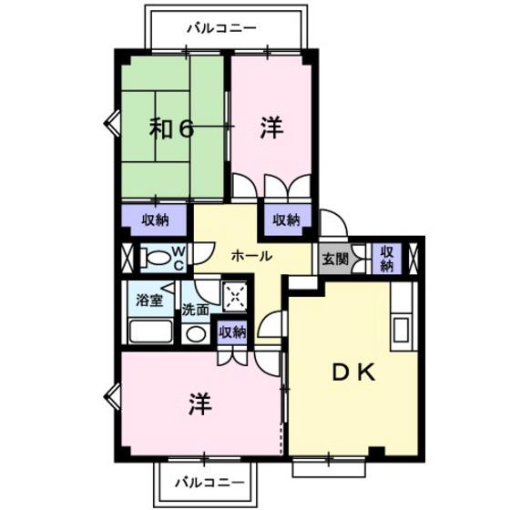 スクウェアガーデン緑井(3LDK/2階)の間取り写真