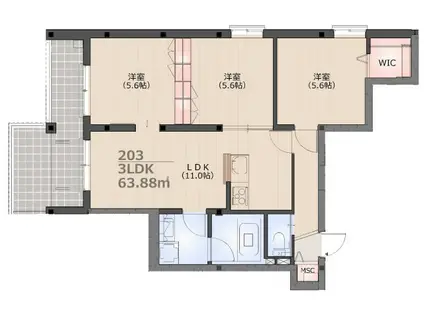 GERBERA(3LDK/2階)の間取り写真
