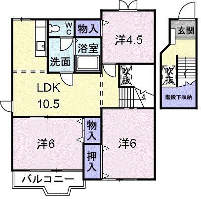 ガーデンハイツ(3LDK/2階)の間取り写真