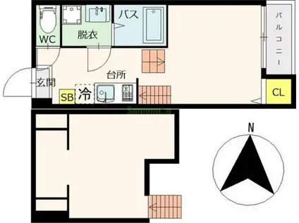 エクセレント旭ヶ丘(1K/1階)の間取り写真