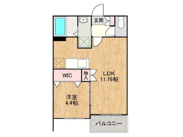 ル・シエル・ブルー(1LDK/2階)の間取り写真