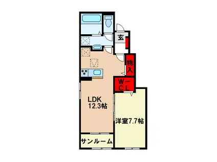 ニューライズ・H(1LDK/1階)の間取り写真