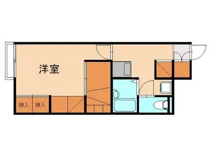 レオパレス花見が丘 K M(1K/1階)の間取り写真