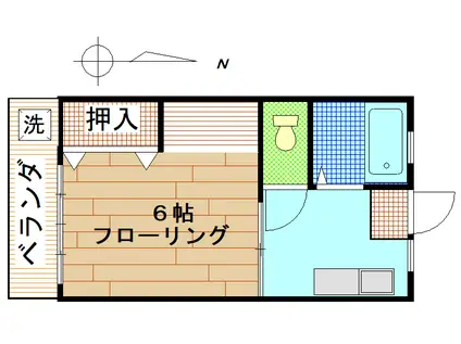 武笠ビル(1K/3階)の間取り写真