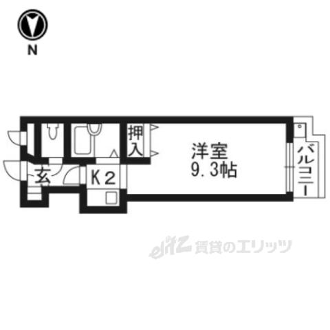 シティコア30朱雀(1K/3階)の間取り写真